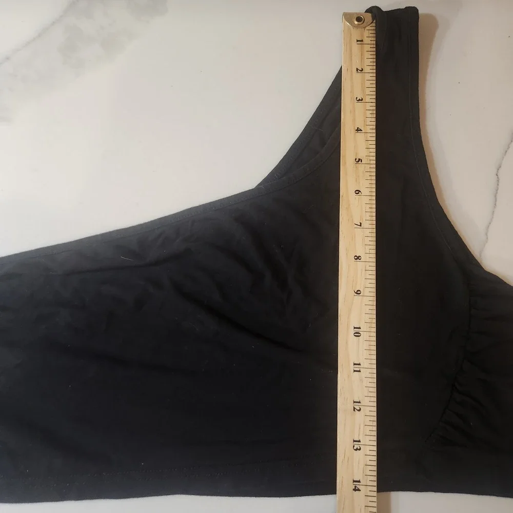 SHEIN Curve Black One Shoulder Cropped Tank Top Plus may fit smaller Size 4XL‎ - Picture 5 of 6